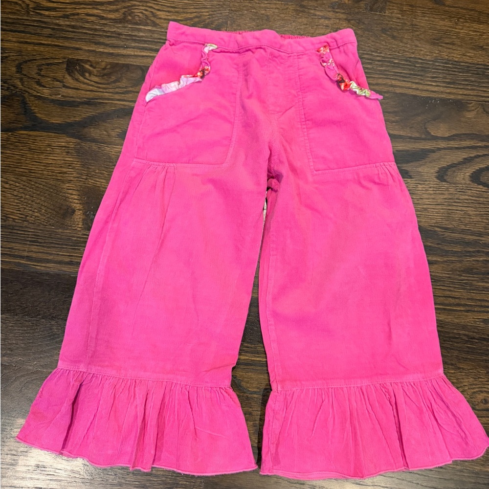 Baby Nay Hot Pink Ruffle Corduroy Pants